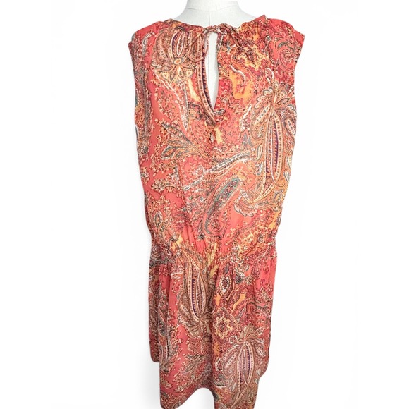 Lauren Ralph Lauren Dresses & Skirts - Lauren Ralph Lauren Orange Paisley Sleeveless Smocked Waist Dress 18W Womens